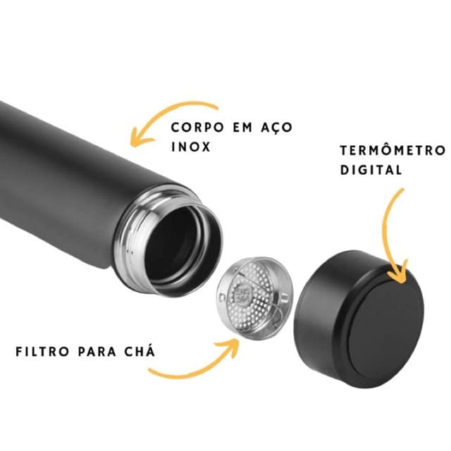 Garrafa Térmica com Termômetro Digital