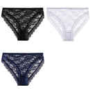 Calcinha De Renda Floral Calcinha de Renda Lojas Zana - Tudo Pra Você e Sua Casa Preta/Branca/Azul M 